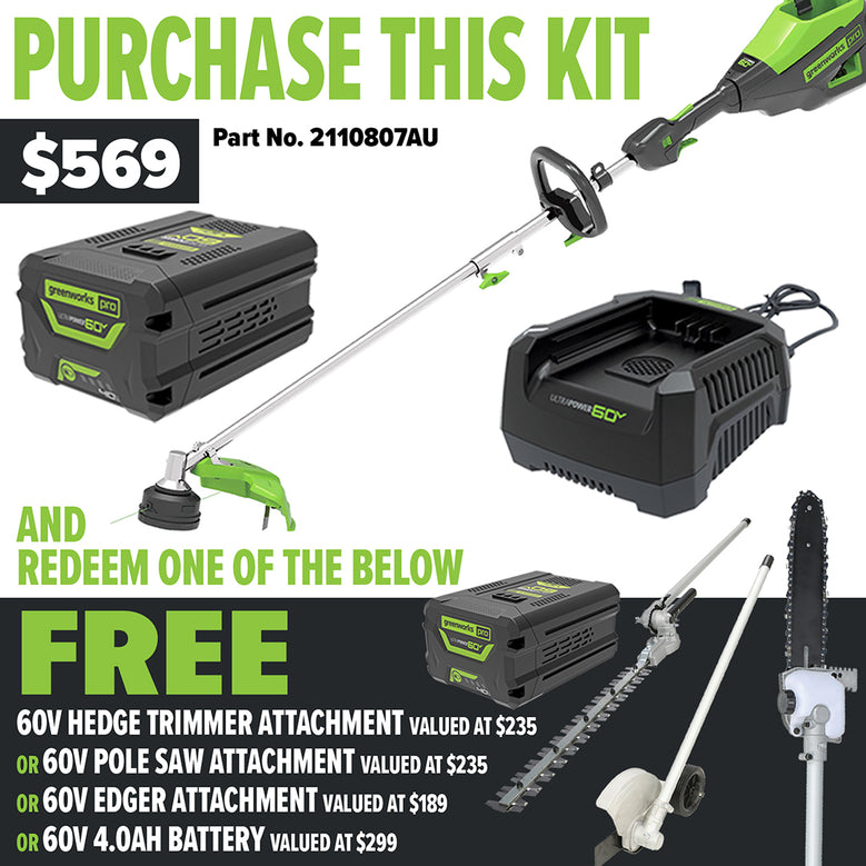 Greenworks 60v Battery String Trimmer Kit